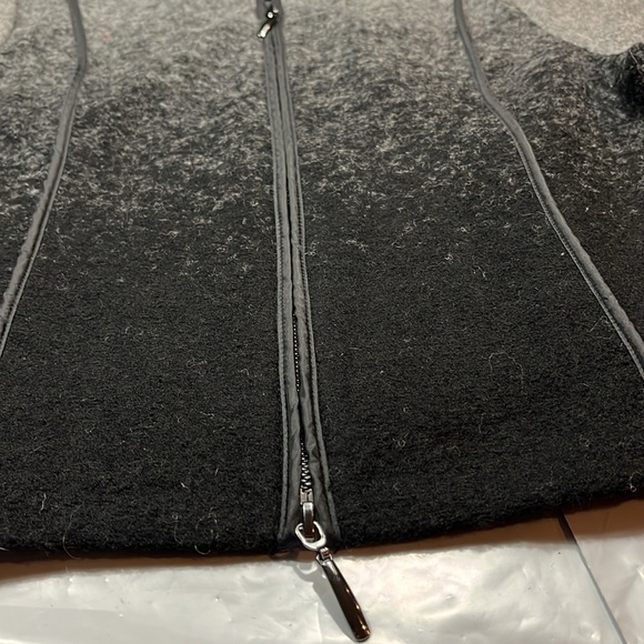 CARDUCCI Black gray hombre wool full double Zipper Sweater JACKET rounded neck L - Picture 6 of 13